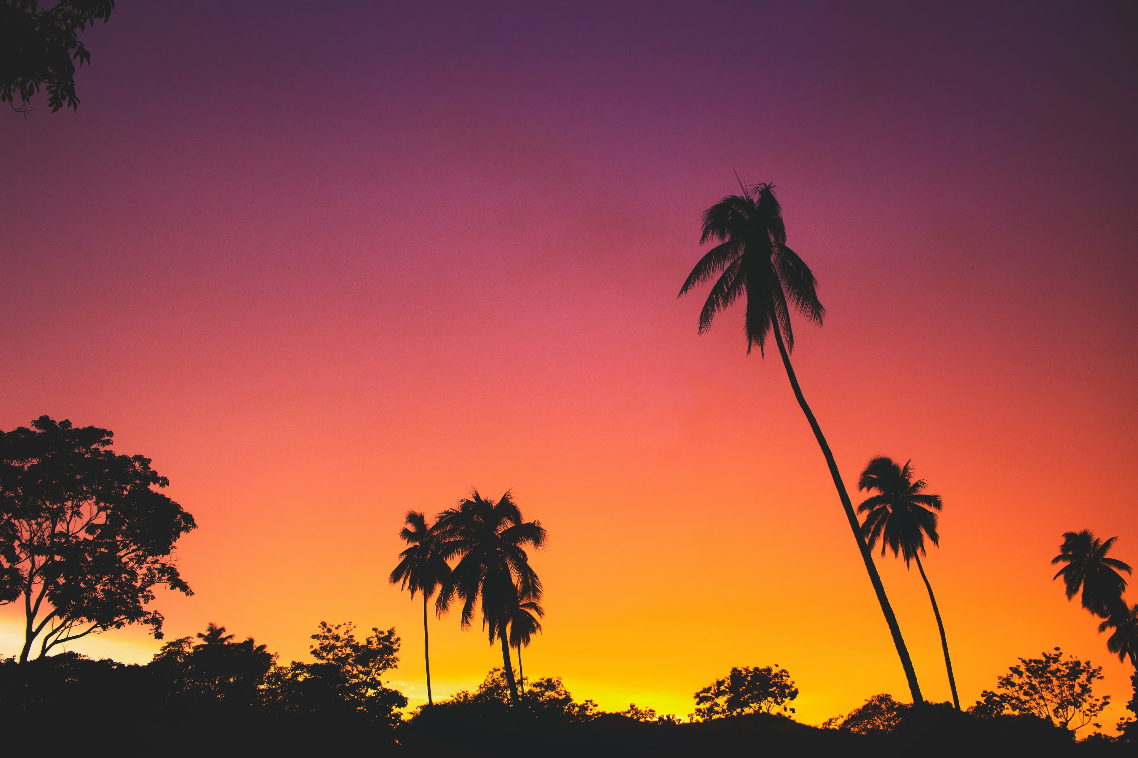 Minimalist landscape at sunset
